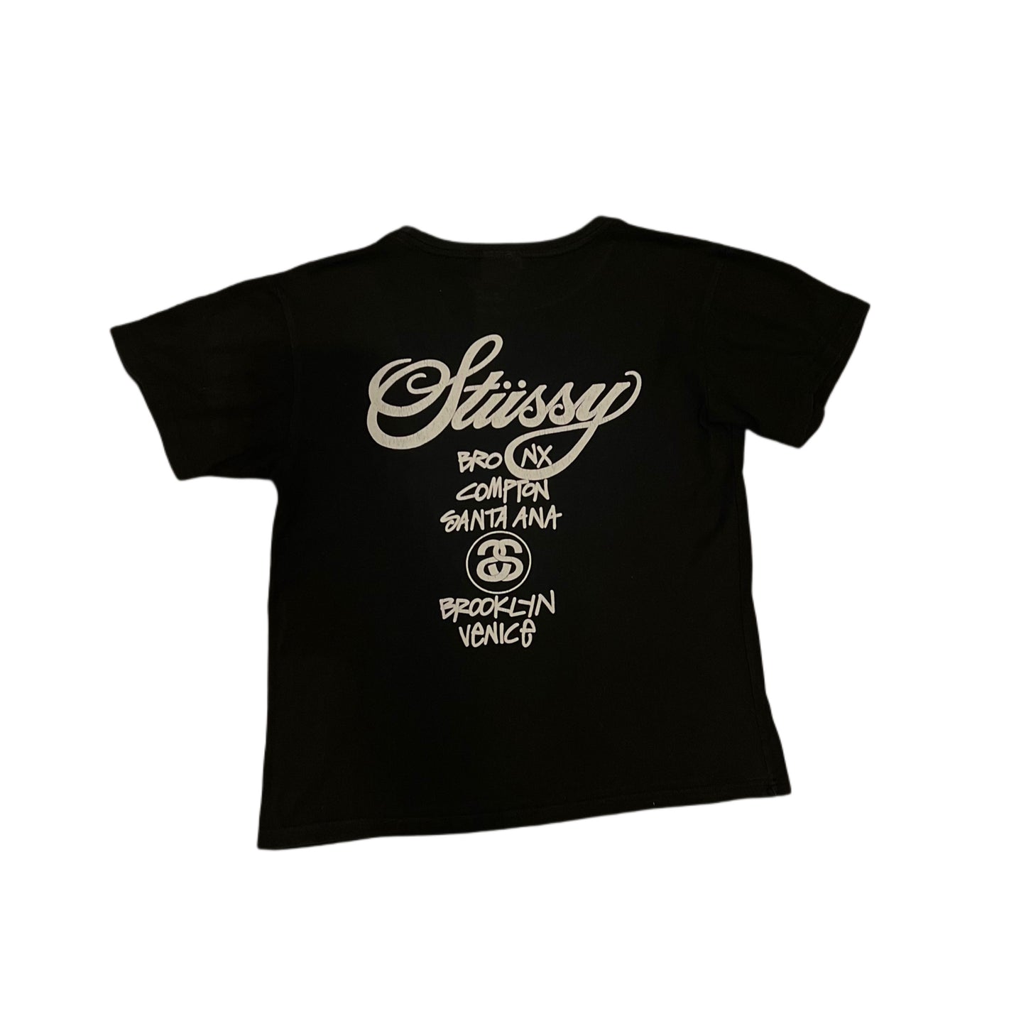 STUSSY - T-shirt noir logo simple cities