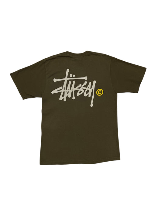 STUSSY - T-shirt kaki logo simple