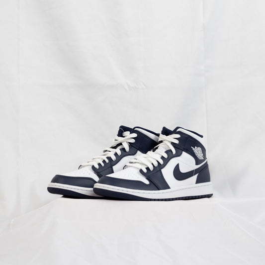 Air Jordan 1 Mid White Metallic Gold Obsidian